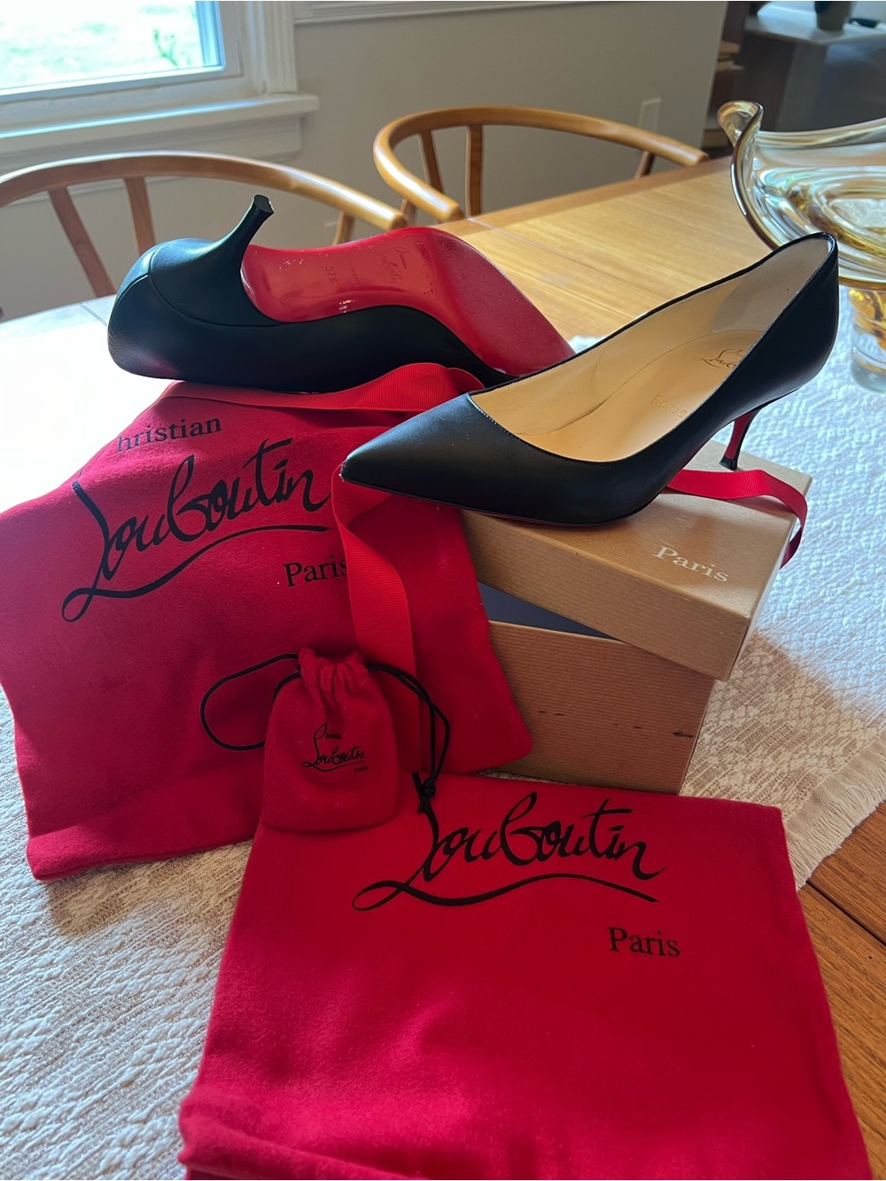 Christian Louboutin Red Bottom Pumps (KATE 55 NAPPA) in size 37.5